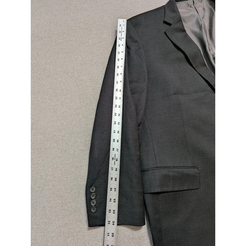 Hart Schaffner Marx Men's Blazer Charcoal Gray Wool Union USA Made Vintage